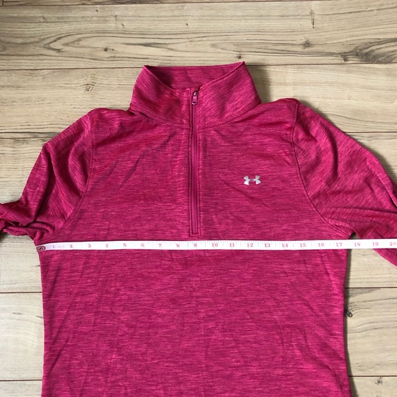 Women's Under Armour Fuchsia Pink 1/4 Zip Long sleeve Pull-over size M - Picture 8 of 11